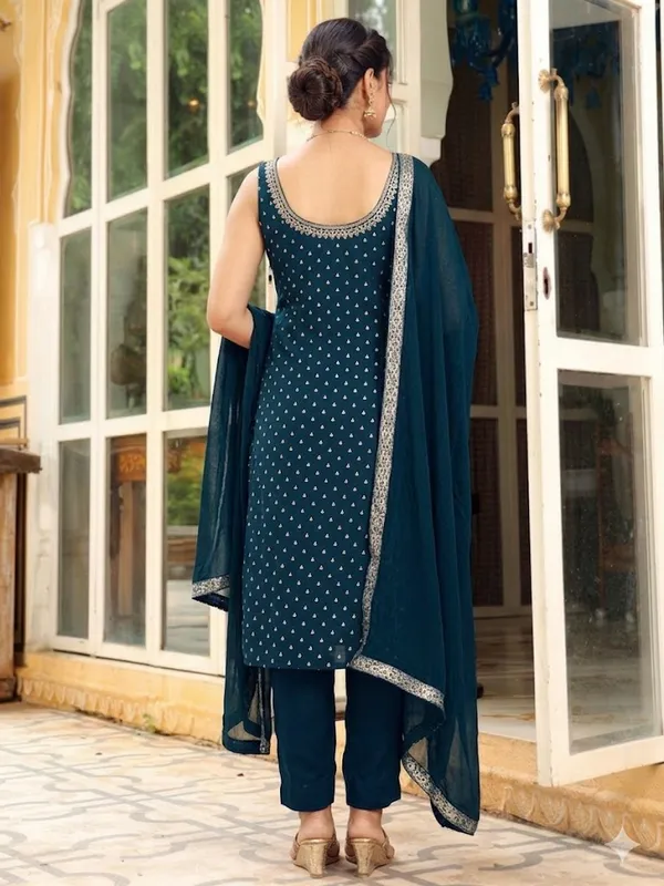 Blue_Reyon_Kurta_Set_For_Women