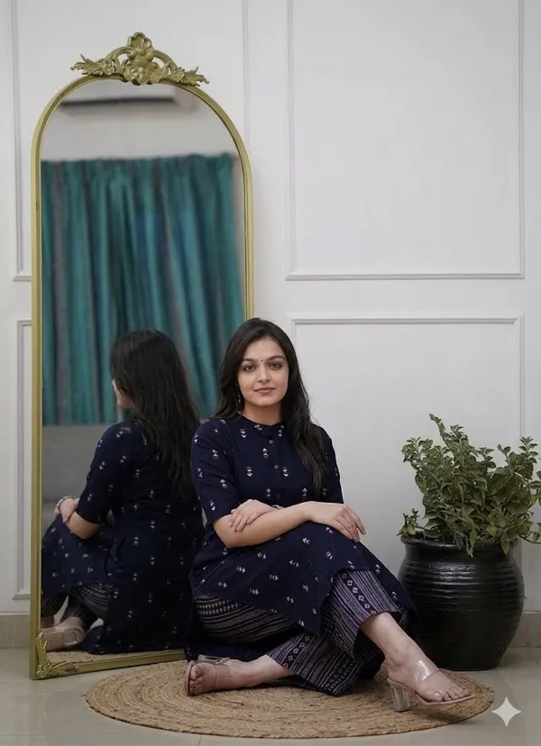 Navy_Blue_Reyon_Kurta_And_Pant_For_Women