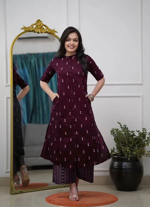 Purple_Reyon_Kurta_And_Pant_For_Women