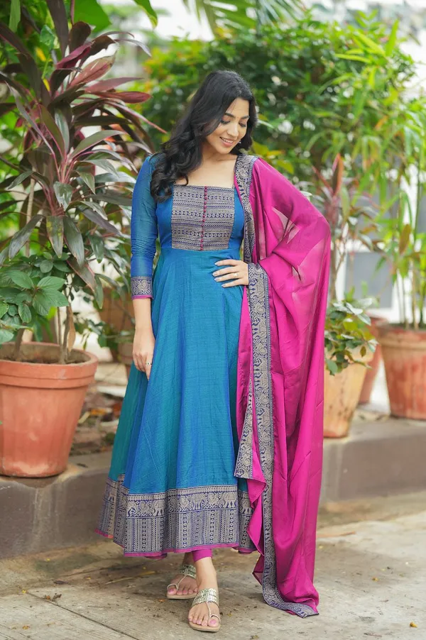 Woman_Angrakha_Style_Anarkali_Kurta_With_Dupatta