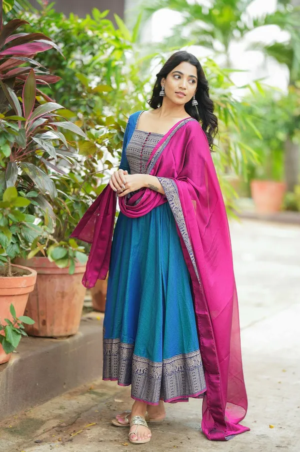 Woman_Angrakha_Style_Anarkali_Kurta_With_Dupatta
