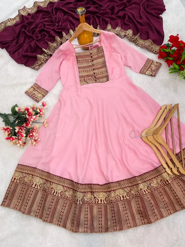 Woman_Angrakha_Style_Anarkali_Kurta_With_Dupatta