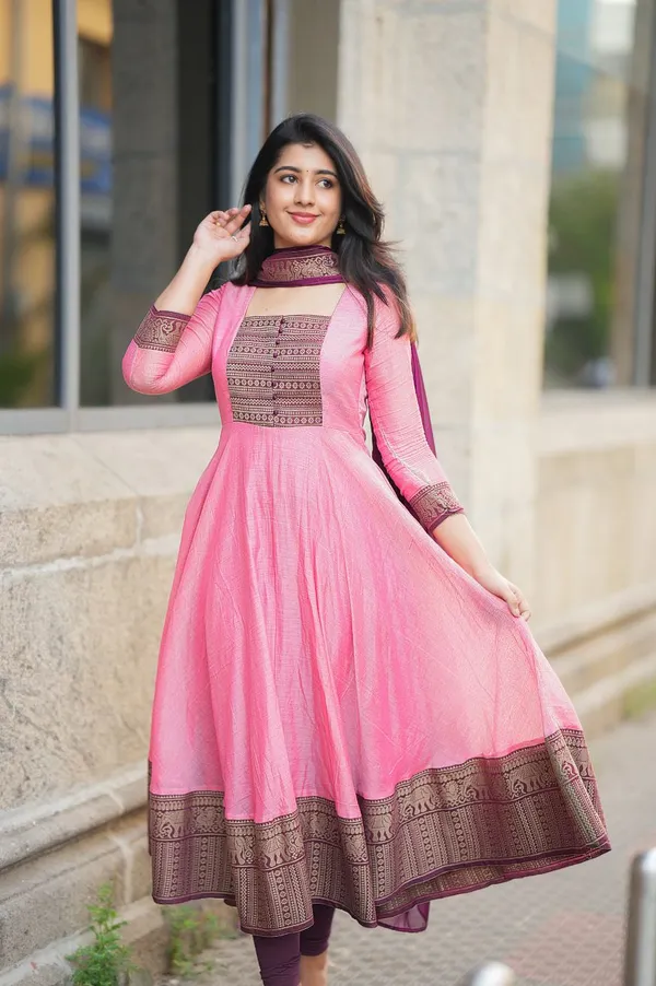 Woman_Angrakha_Style_Anarkali_Kurta_With_Dupatta