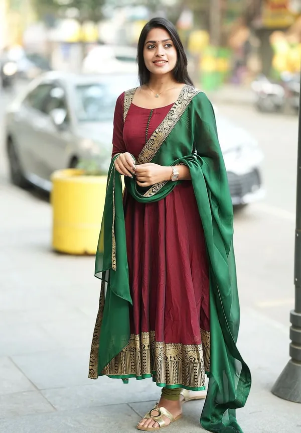 Woman_Angrakha_Style_Anarkali_Kurta_With_Dupatta