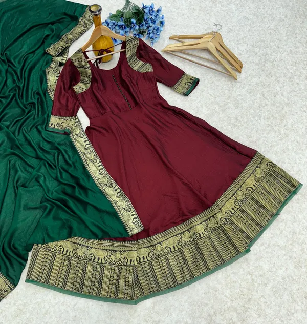 Woman_Angrakha_Style_Anarkali_Kurta_With_Dupatta