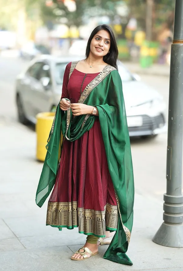 Woman_Angrakha_Style_Anarkali_Kurta_With_Dupatta