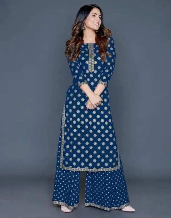 Blue_Rayon_Kurta_Pant_For_Women