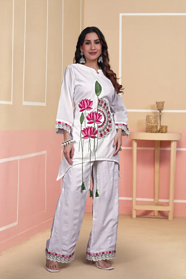 White_Lilan_Cotton_Co-Ords_Set_For_Women