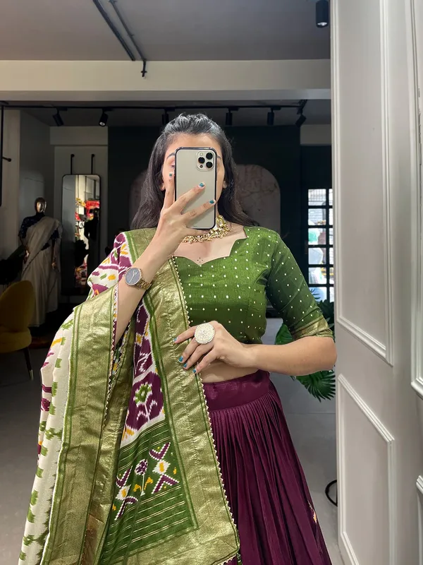 Purple_Tusser_Silk_Lehenga_Choli_For_Women