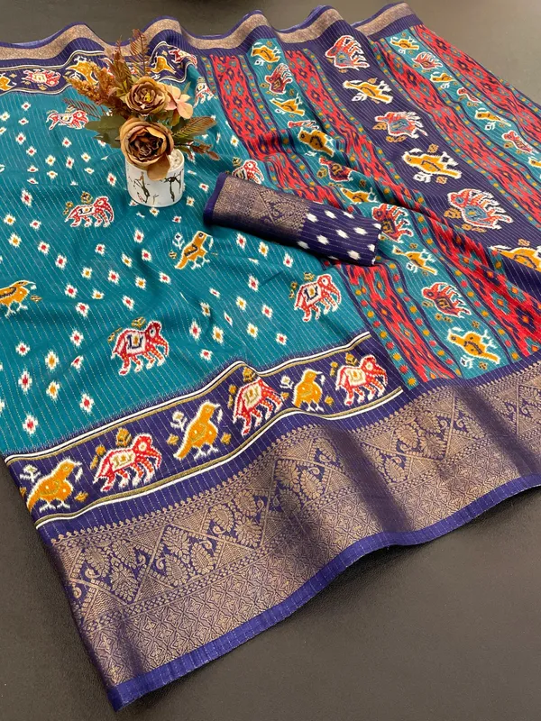 Blue_Dola_Silk_Saree_For_Women