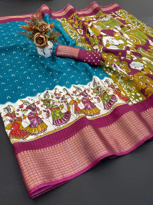 Blue_Dola_Silk_Saree_For_Women