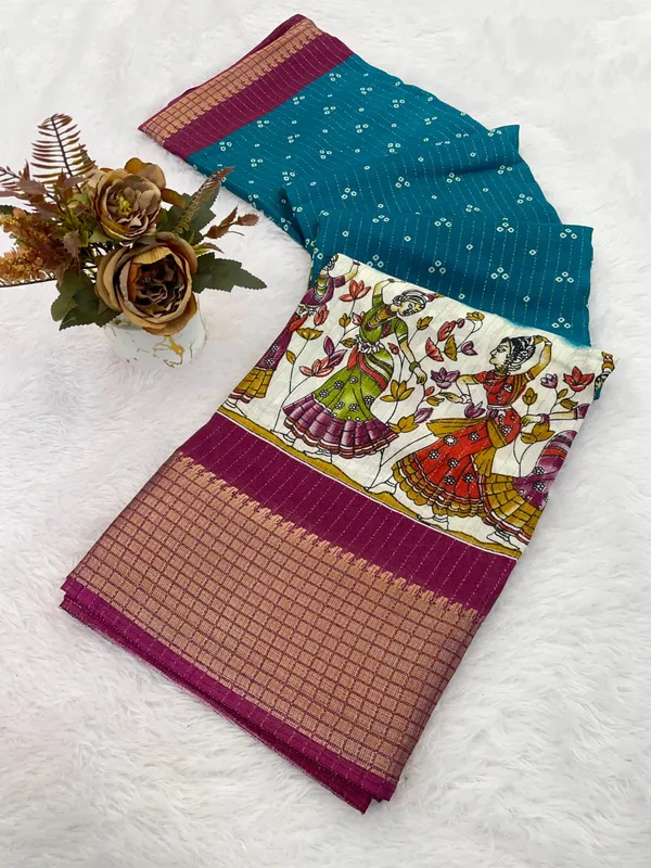Blue_Dola_Silk_Saree_For_Women