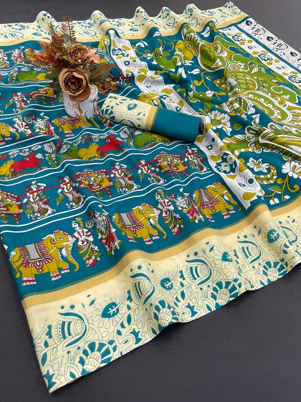 Blue_Dola_Silk_Saree_For_Women