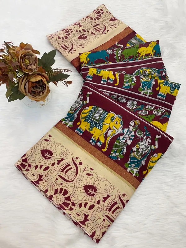Maroon_Dola_Silk_Saree_For_Women