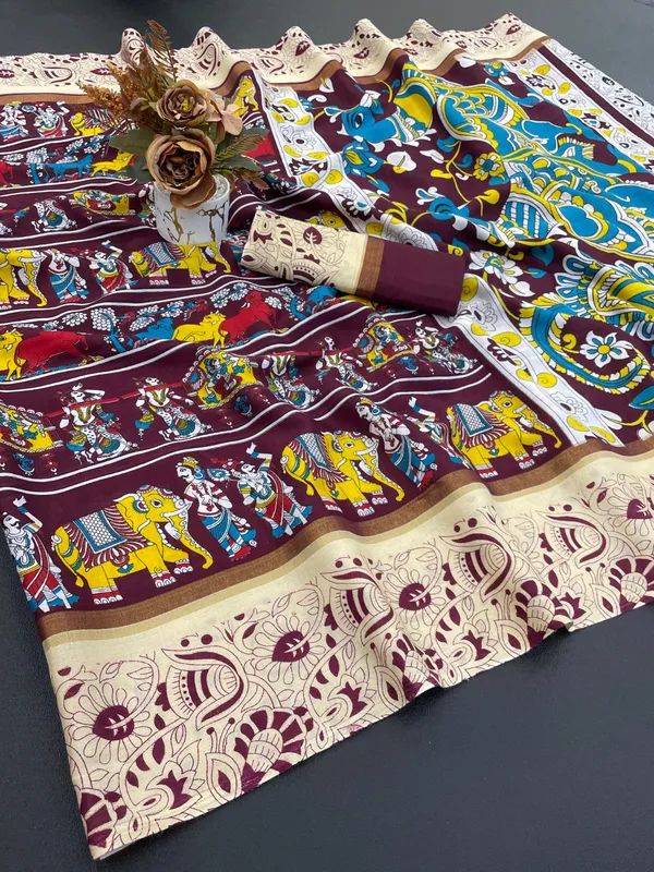 Wine_Dola_Silk_Saree_For_Women