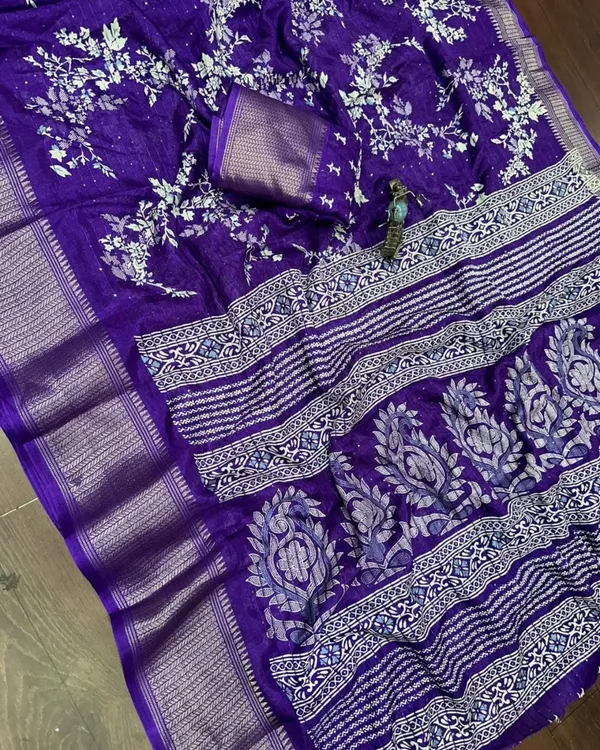 Navy_Blue_Dola_Silk_Saree_For_Women