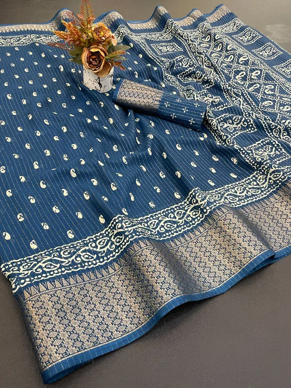 Blue_Dola_Silk_Saree_For_Women