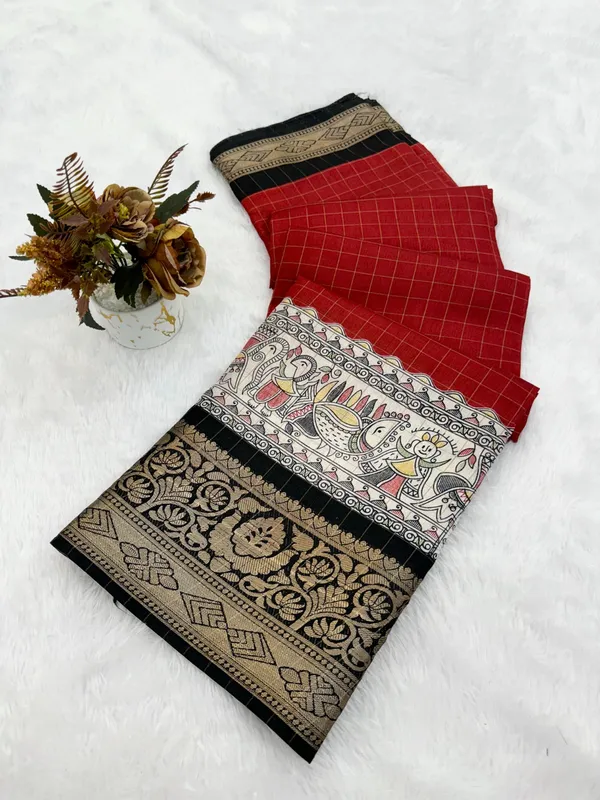 Red_Dola_Silk_Saree_For_Women