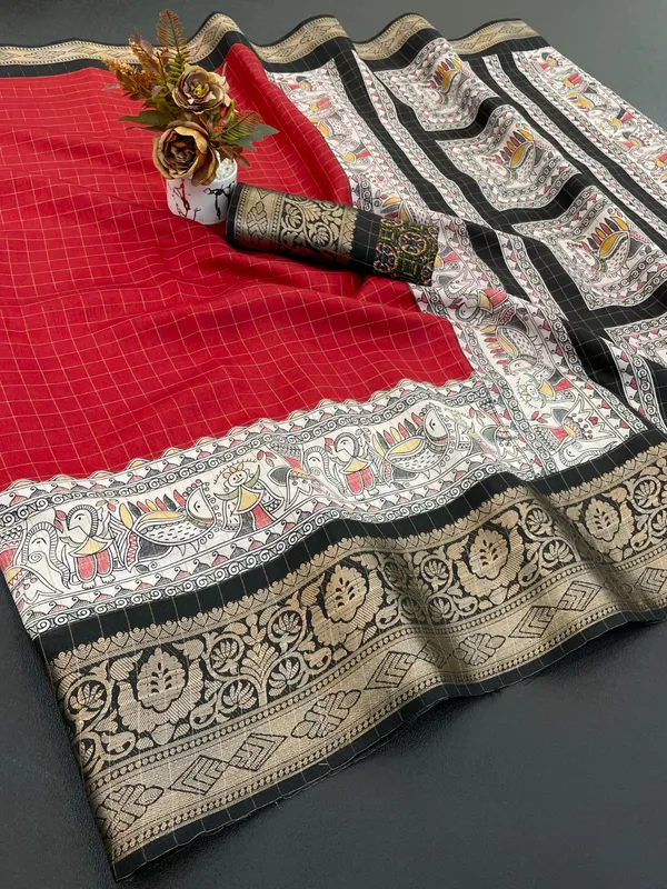 Red_Dola_Silk_Saree_For_Women