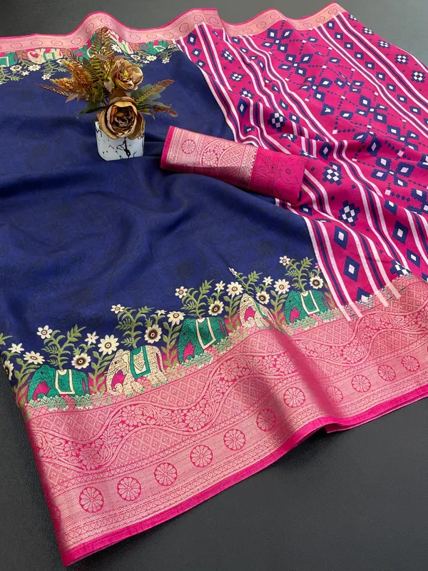 Blue_Dola_Silk_Saree_For_Women