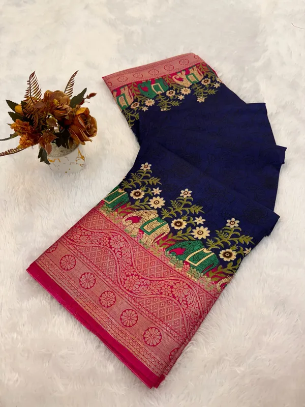 Blue_Dola_Silk_Saree_For_Women