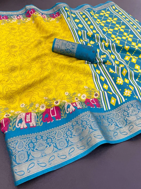 Yellow_Dola_Silk_Saree_For_Women