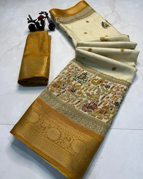 Yellow_Dola_Silk_Saree_For_Women