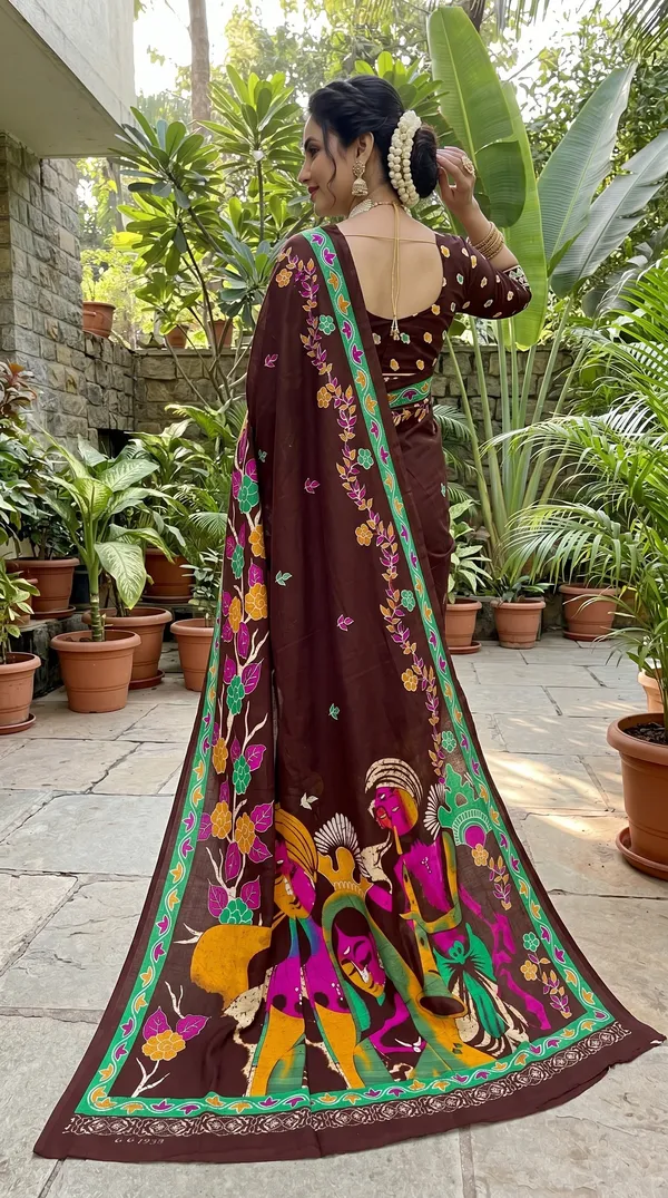 Floral_Print_Cotton_Blend_Saree