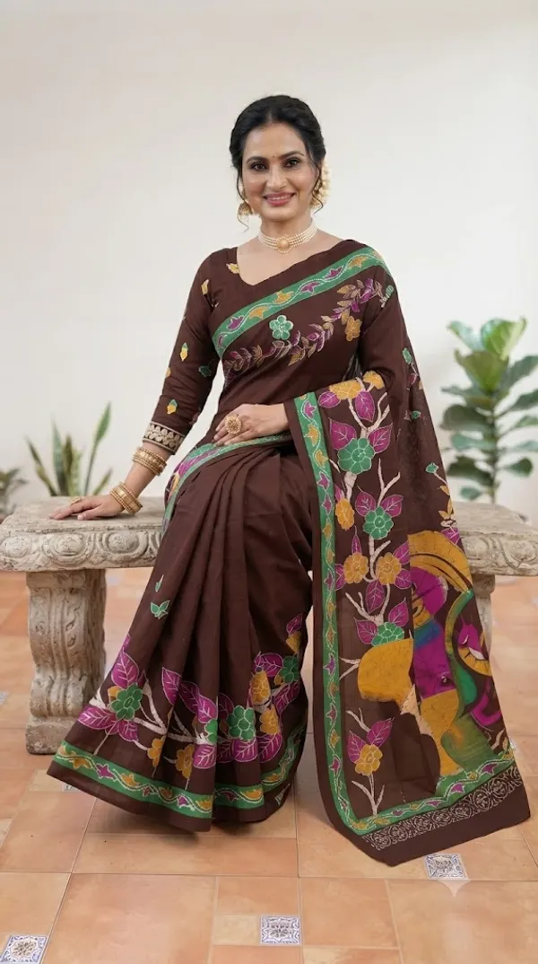 Floral_Print_Cotton_Blend_Saree