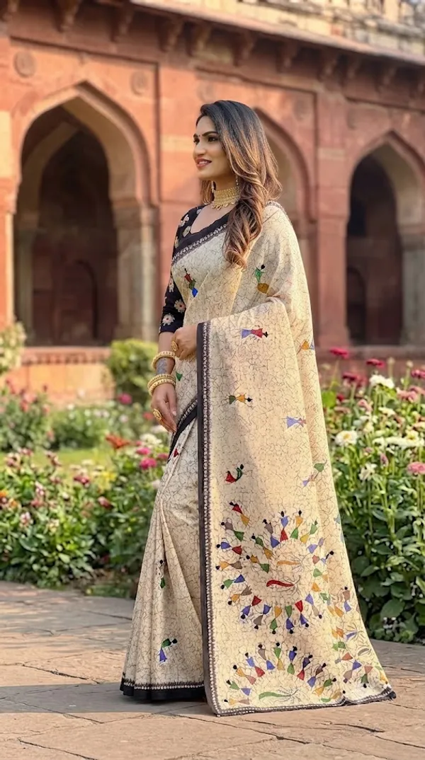 Floral_Print_Cotton_Blend_Saree