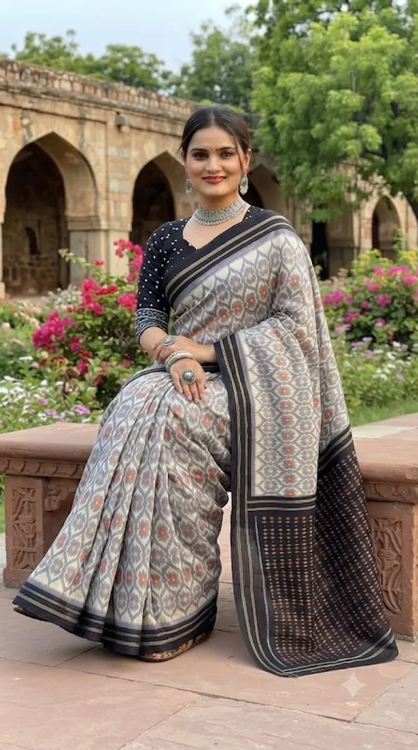 Floral_Print_Cotton_Blend_Saree