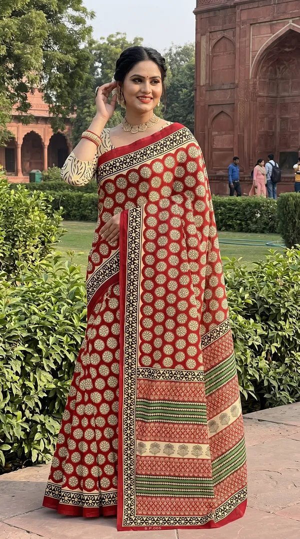 Floral_Print_Cotton_Blend_Saree