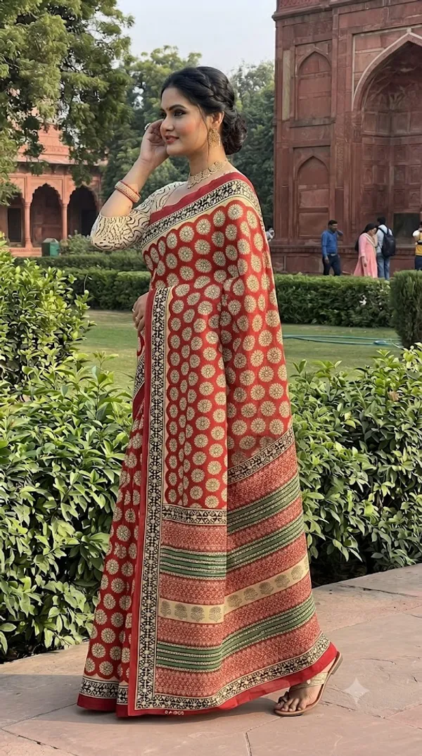 Floral_Print_Cotton_Blend_Saree