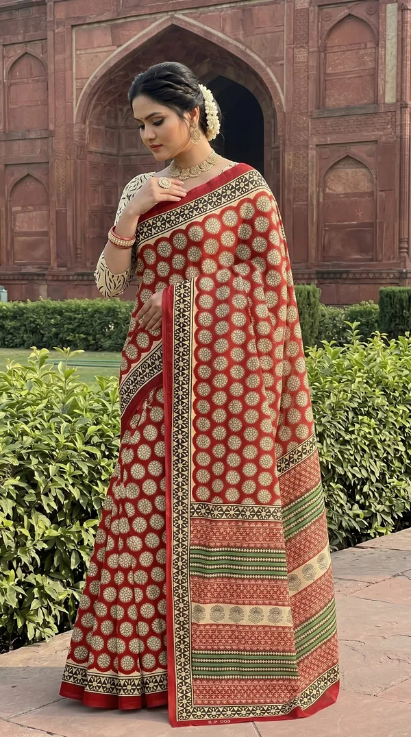 Floral_Print_Cotton_Blend_Saree