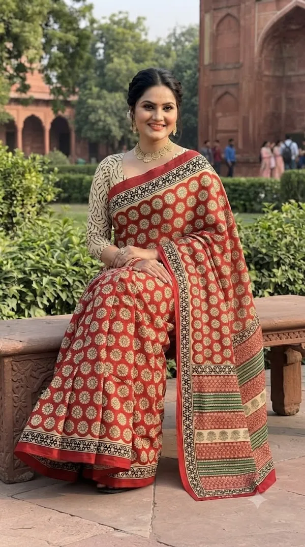 Floral_Print_Cotton_Blend_Saree
