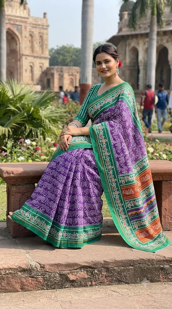 Floral_Print_Cotton_Blend_Saree