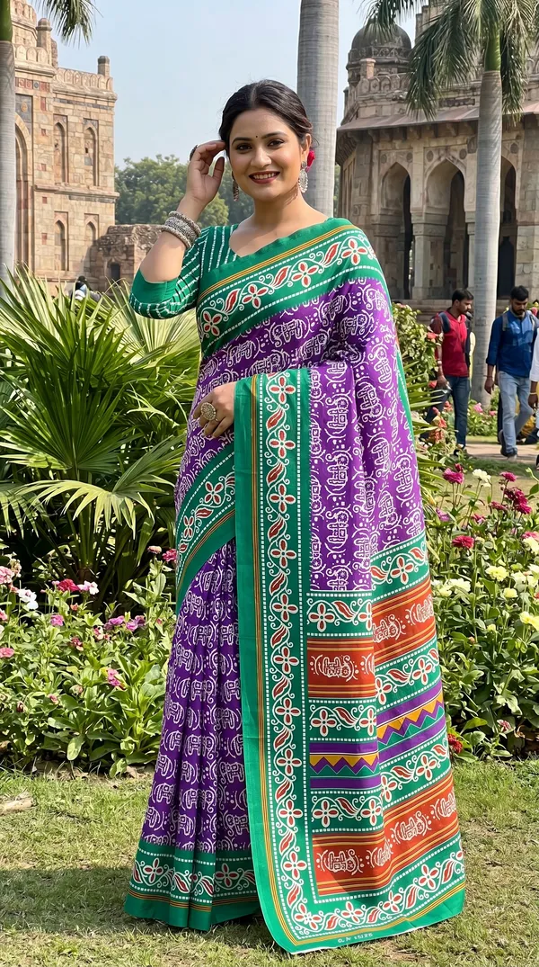 Floral_Print_Cotton_Blend_Saree