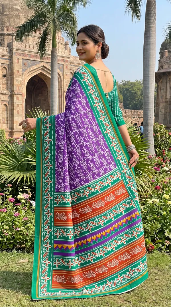 Floral_Print_Cotton_Blend_Saree