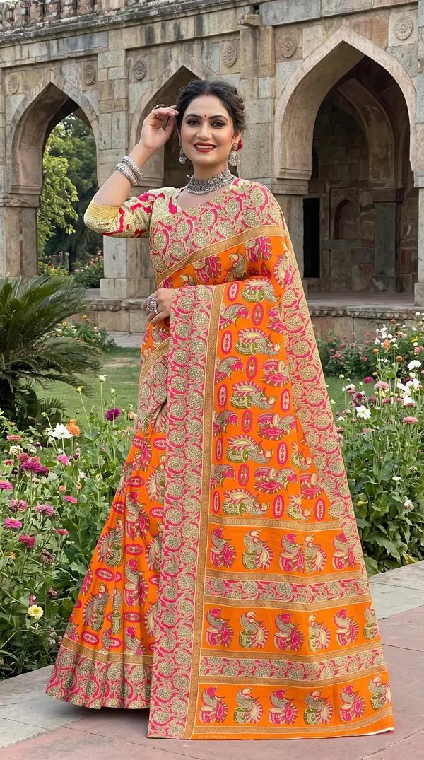 Floral_Print_Cotton_Blend_Saree