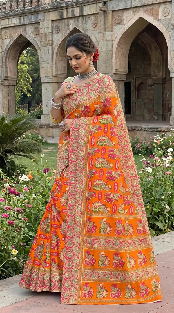 Floral_Print_Cotton_Blend_Saree