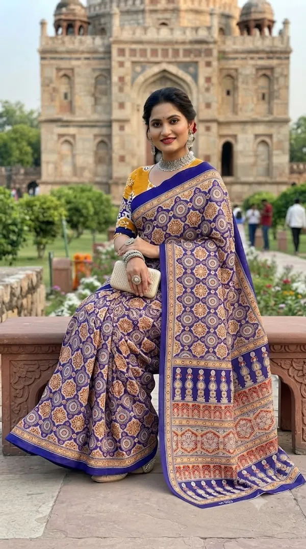 Floral_Print_Cotton_Blend_Saree