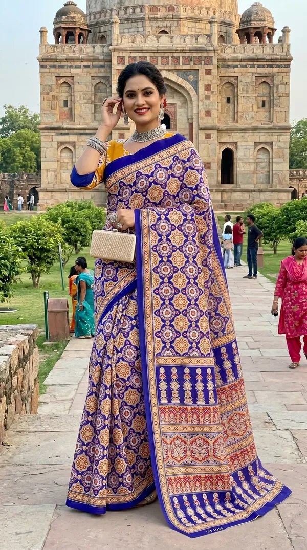 Floral_Print_Cotton_Blend_Saree