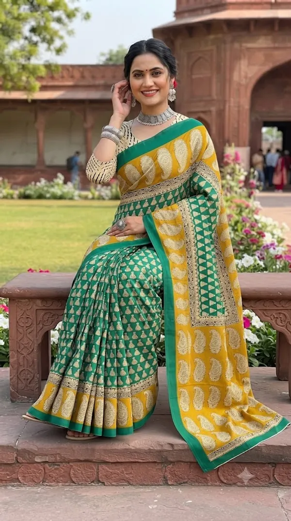 Floral_Print_Cotton_Blend_Saree