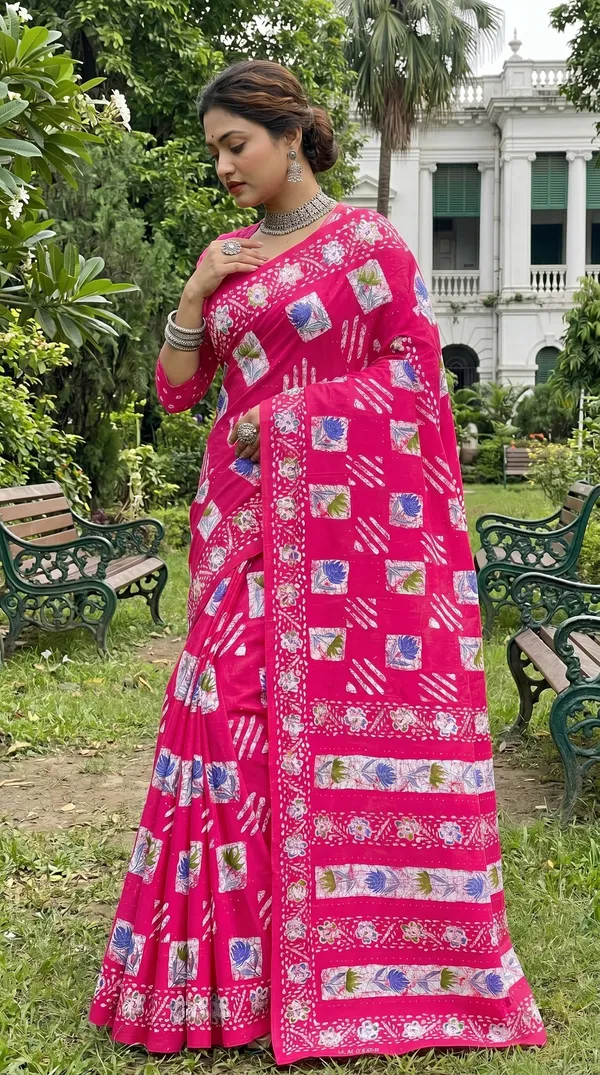 Floral_Print_Cotton_Blend_Saree