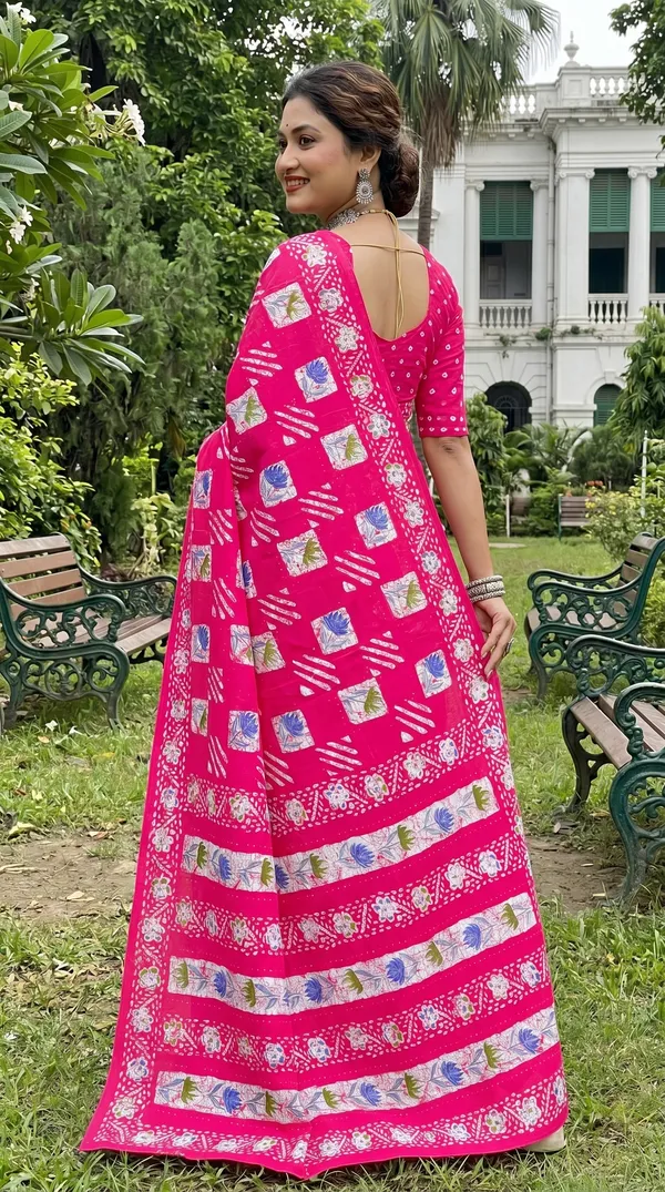 Floral_Print_Cotton_Blend_Saree