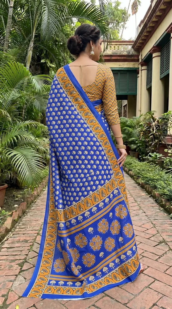 Floral_Print_Cotton_Blend_Saree