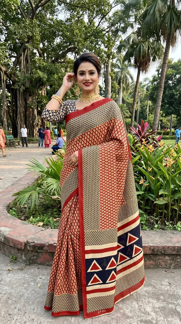 Floral_Print_Cotton_Blend_Saree