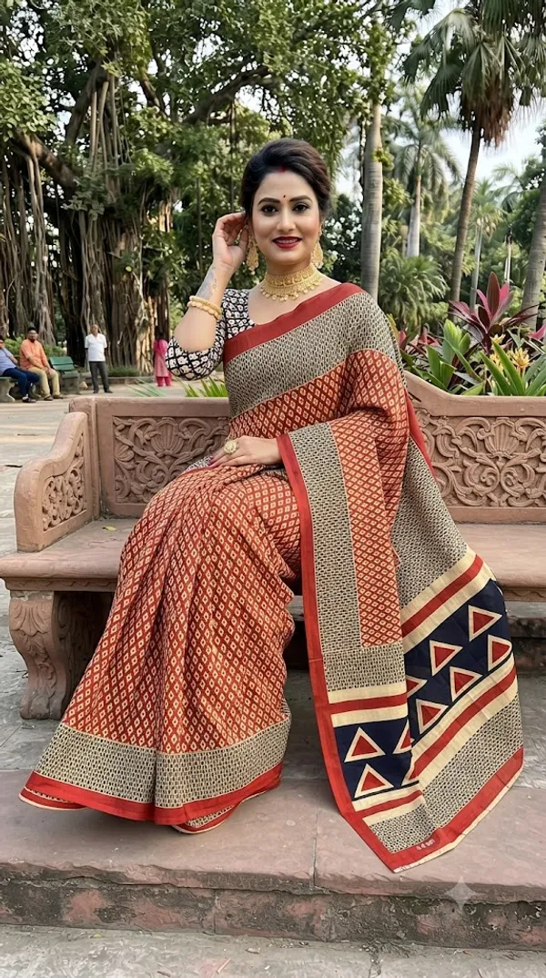Floral_Print_Cotton_Blend_Saree