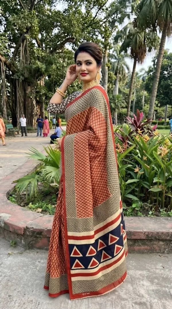 Floral_Print_Cotton_Blend_Saree