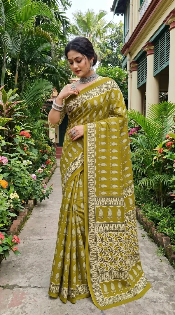 Floral_Print_Cotton_Blend_Saree